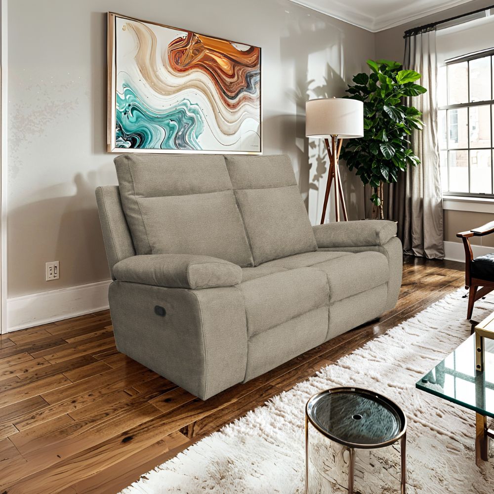 Divano 2 posti 2 recliner manuali Milano colore cappuccino