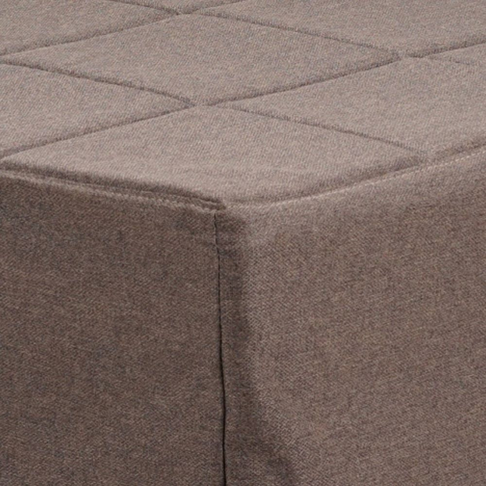 Pouf convertible en lit revêtement en tissu couleur taupe - Vega