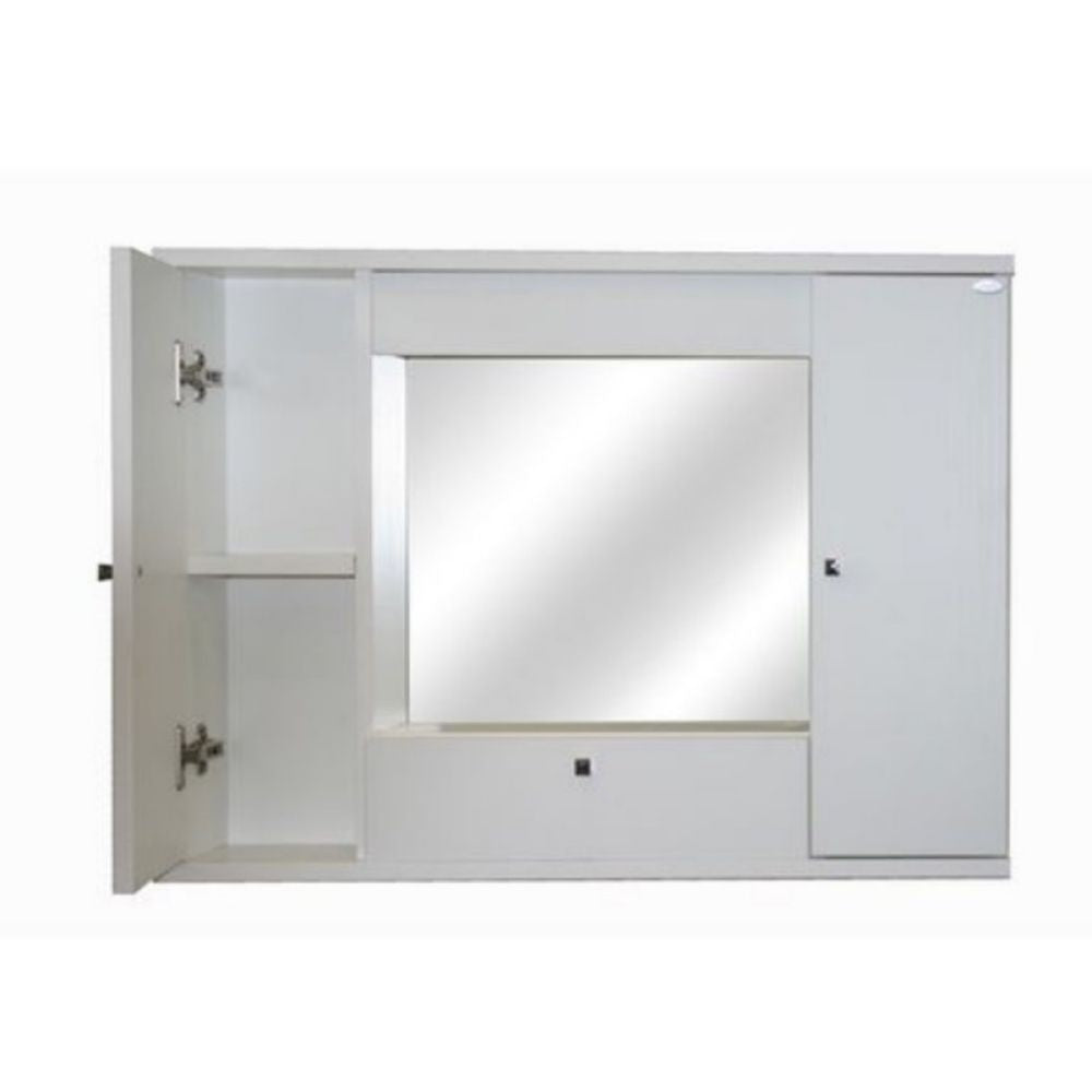 Mobile bagno pensile 3 ante con specchio colore bianco frassinato 93x14x61H PENSIL2SPEBF