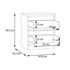 Comodino 2 cassetti rovere  41.8x32.2x49.3H Morgan