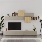Parete attrezzata 260cm colore cashmere e rovere Tromen