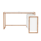 Scrivania angolare reversibile colore bianco e rovere New Denver37A