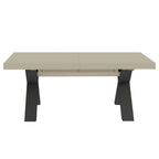 Tavolo allungabile 180 cm con piano cashmere e gambe incrociate antracite Milonga480