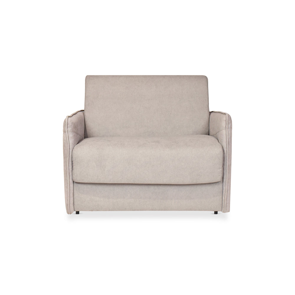 Poltrona letto con rete elettrosaldata e materasso colore beige chiaro Piri
