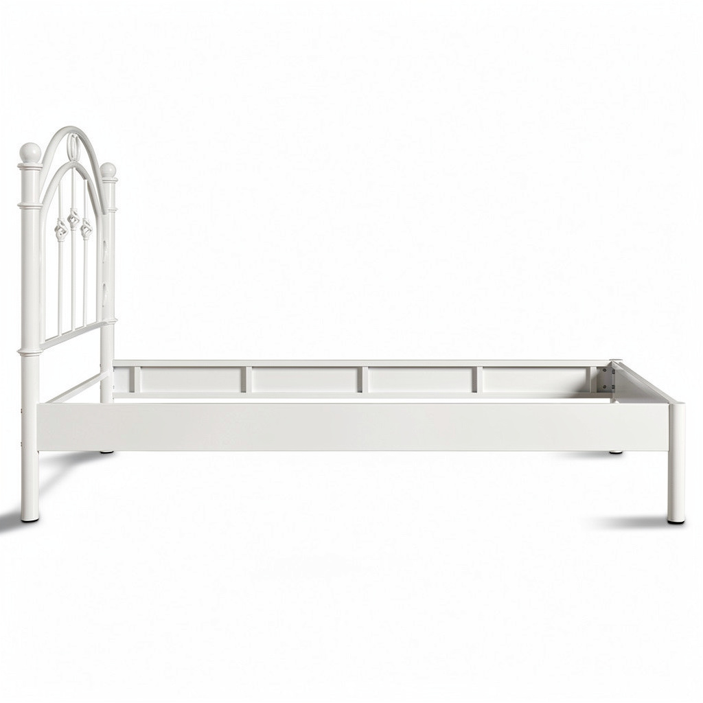 Letto singolo in ferro battuto bianco anticato 90x195 cm Luxor