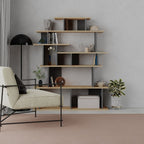 Libreria design Apollon rovere e antracite
