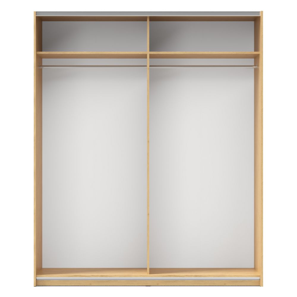 Armadio con ante scorrevoli e specchio colore rovere 170x205H cm - Bedos