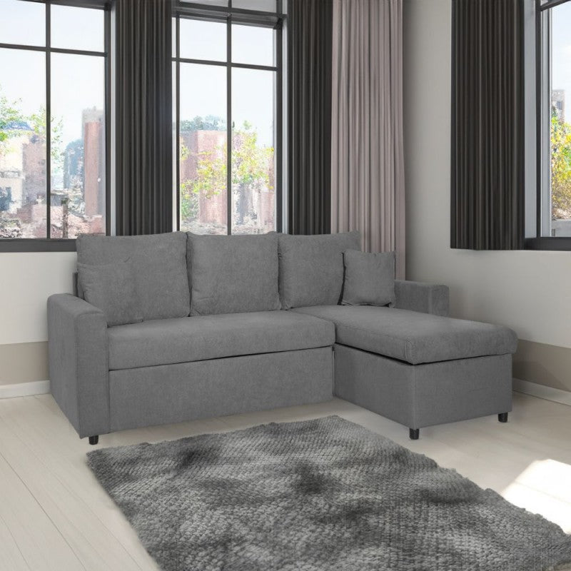 Divano con penisola reversibile e funzione letto colore grigio Enjoy23 Golf
