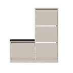 Banc à chaussures 4 portes abattantes coloris cachemire 105x26x118.5H Dude