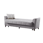 Divano a 3 posti con contenitore e funzione letto colore grigio 223 cm - Mokel