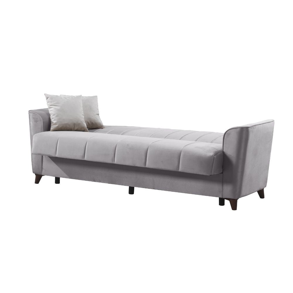 3-Sitzer-Schlafsofa mit Bettkasten, grau 223 cm – Mokel