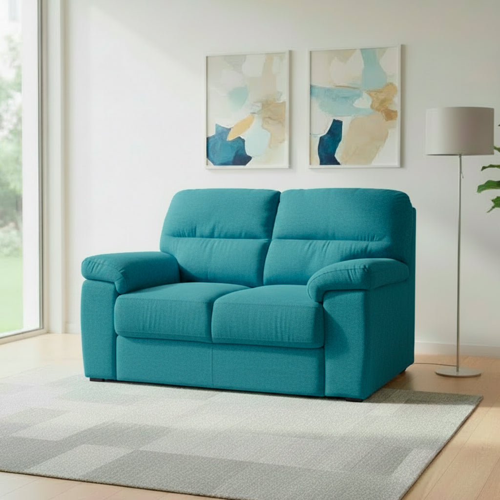 Divano 2 posti tessuto Roma colore verde acqua 160x98x92h Alenda