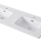 Lavabo consolle da appoggio 141x46 cm in ceramica bianco lucido LAV9140DS