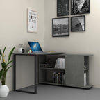 Scrivania con libreria colore cemento 120x60 cm Oslo