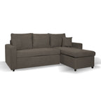 Divano angolare con penisola reversibile Golf e letto estraibile tessuto Enjoy 9 Khaki