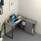 Scrivania con libreria colore cemento 120x60 cm Oslo