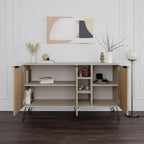 Madia 3 ante 142x35,5x83h colore sandstone e rovere Clara
