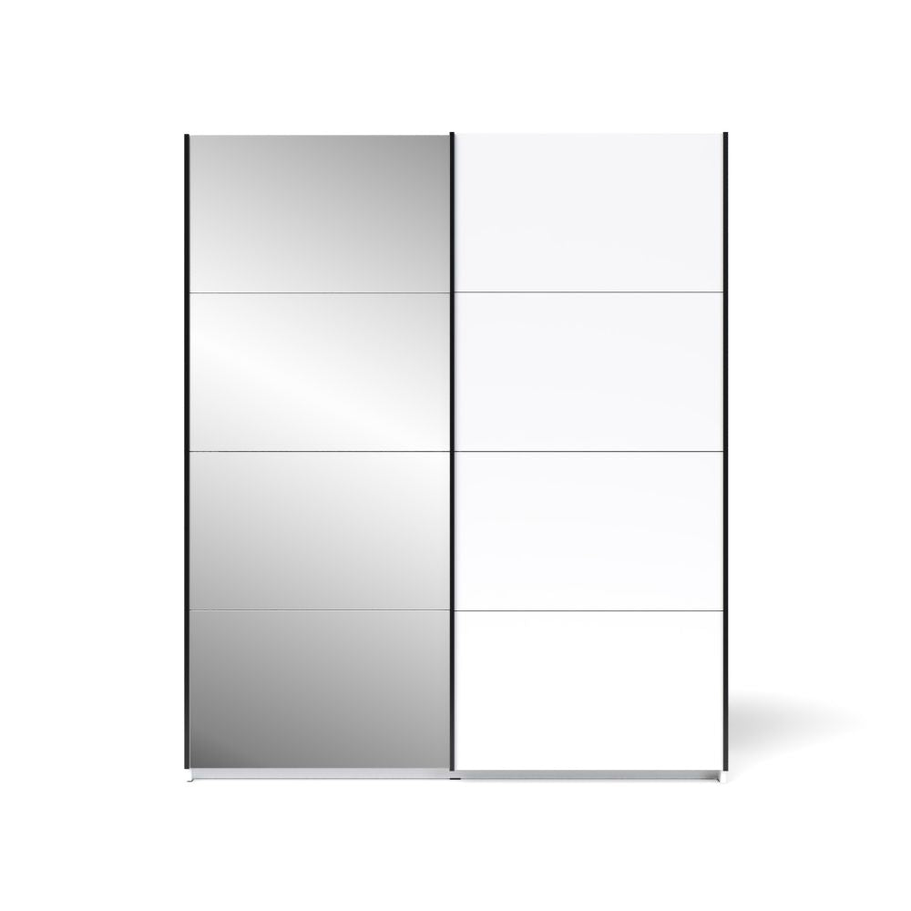 Armadio con 2 ante scorrevoli e specchio colore bianco 170x205H cm - Zegna