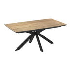 Ausziehbarer Tisch Verano, Platte Eiche und schwarzes Gestell 180/240x100x76H