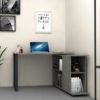 Scrivania con libreria colore cemento 120x60 cm Oslo