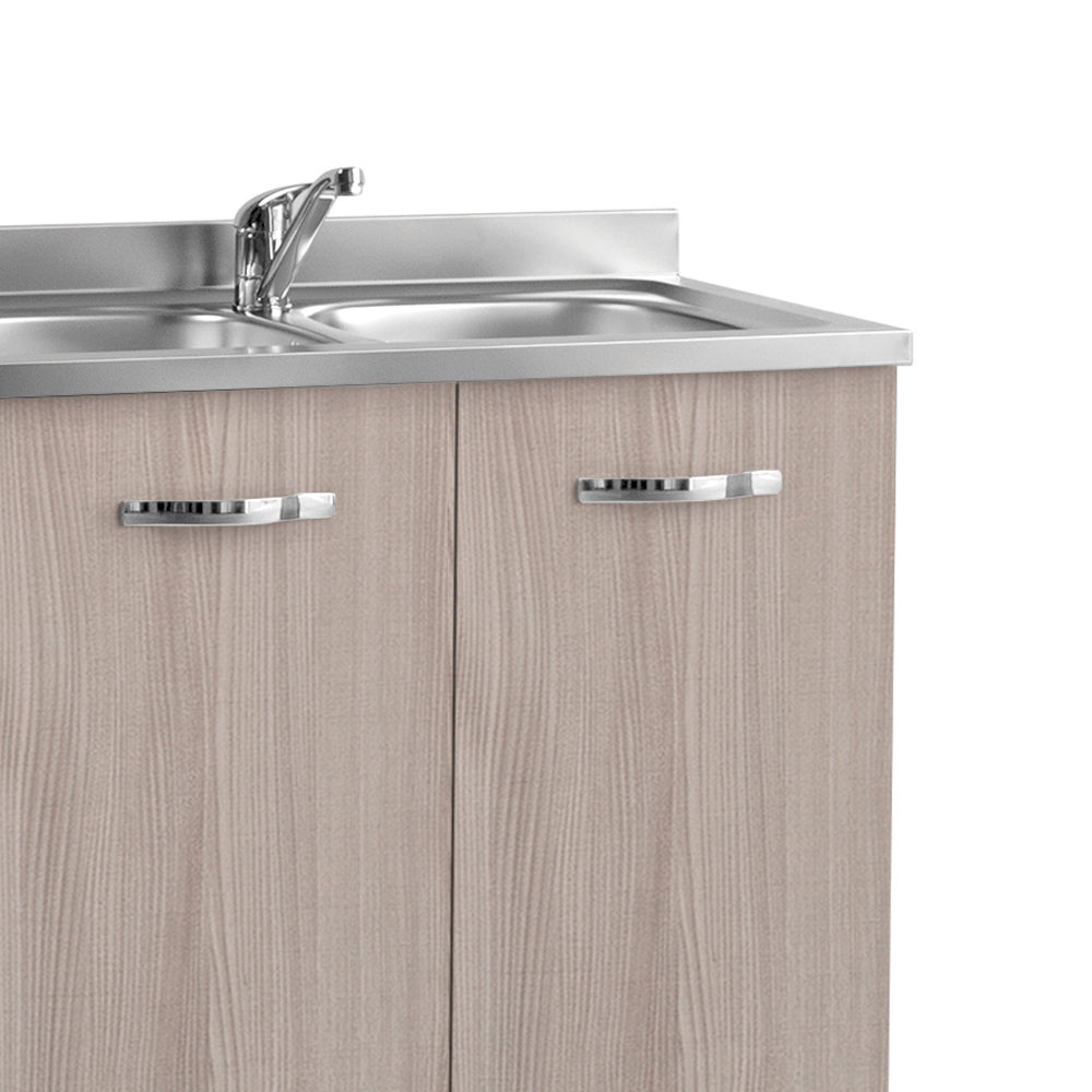Mobile sottolavello con cassettiera destra e lavello incluso colore olmo 120 cm