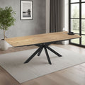 Ausziehbarer Tisch Verano, Platte Eiche und schwarzes Gestell 180/240x100x76H