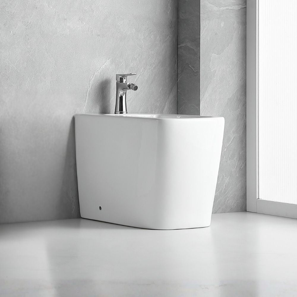 Bidet a pavimento ceramica colore bianco filo muro FB54D