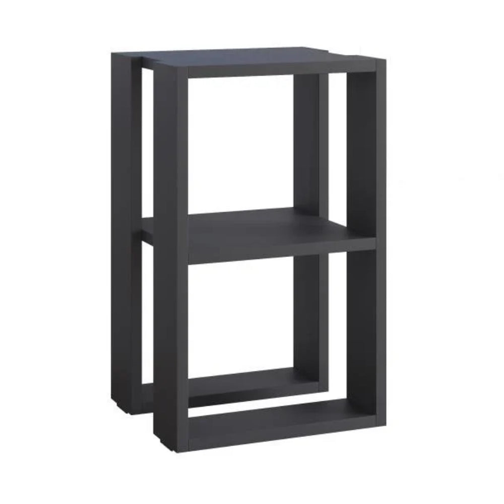 Table de chevet à deux étagères anthracite 34x55H cm - Lonie