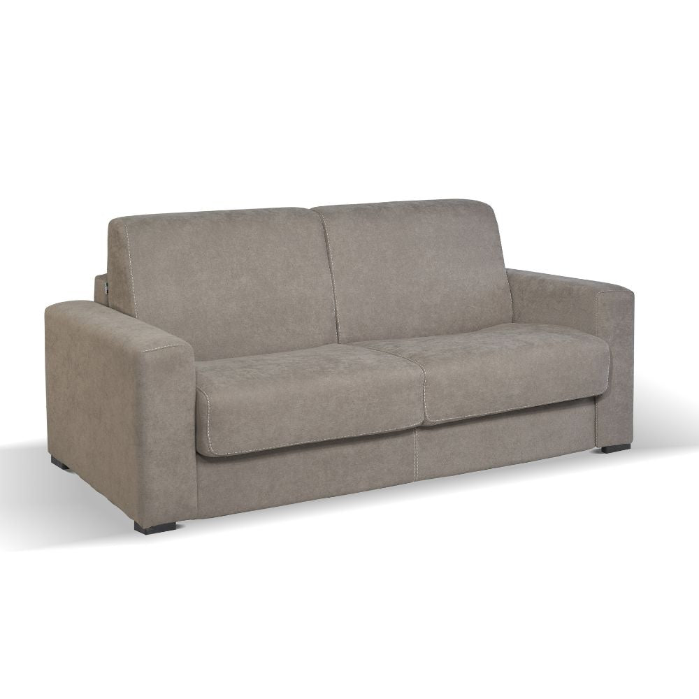 3-Sitzer Schlafsofa Kriog Stoff Barrel19 taupe 197x96x90h