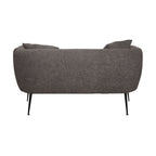 Divano 2 posti in tessuto grigio mouse con piedi neri 141x70x74H Nuvia