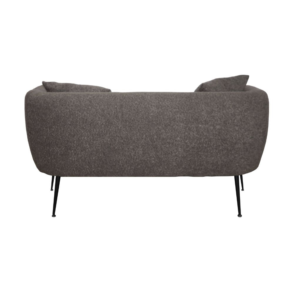 Divano 2 posti in tessuto grigio mouse con piedi neri 141x70x74H Nuvia