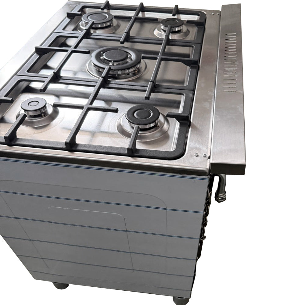 Cuisinière à gaz Stromboli 80x55 avec four et gril électriques Inox Classe A Samet