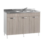 Sottolavello 120 cm con 3 ante olmo