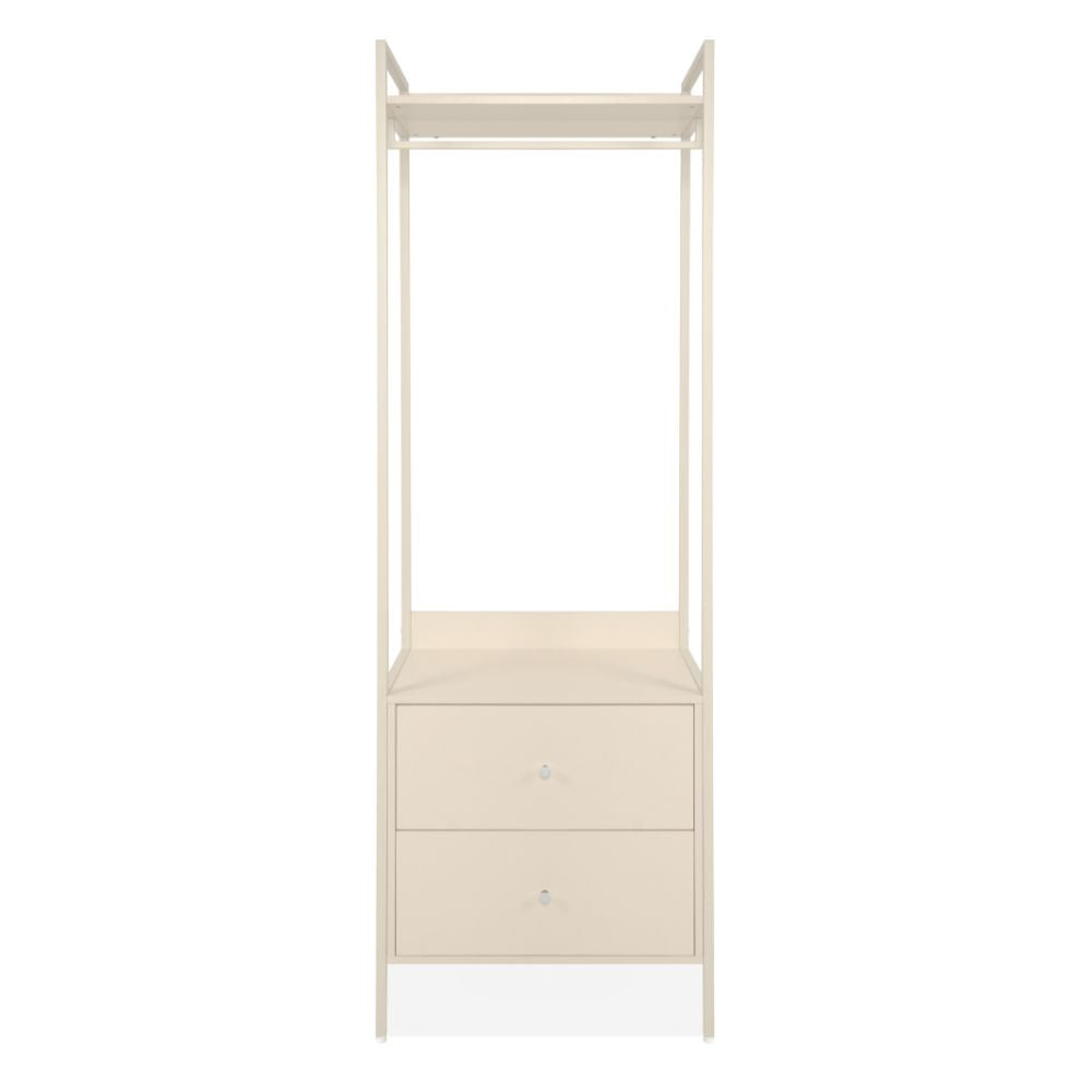Mobile ingresso con appendiabiti, ripiano superiore e 2 cassetti colore beige Dhaka41A