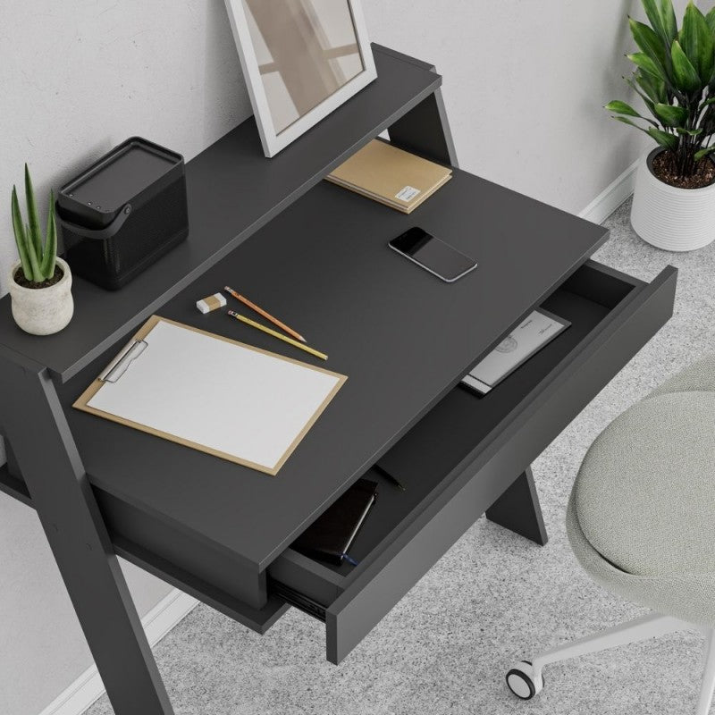 Scrivania da parete con cassetto 94 cm colore antracite Cowork