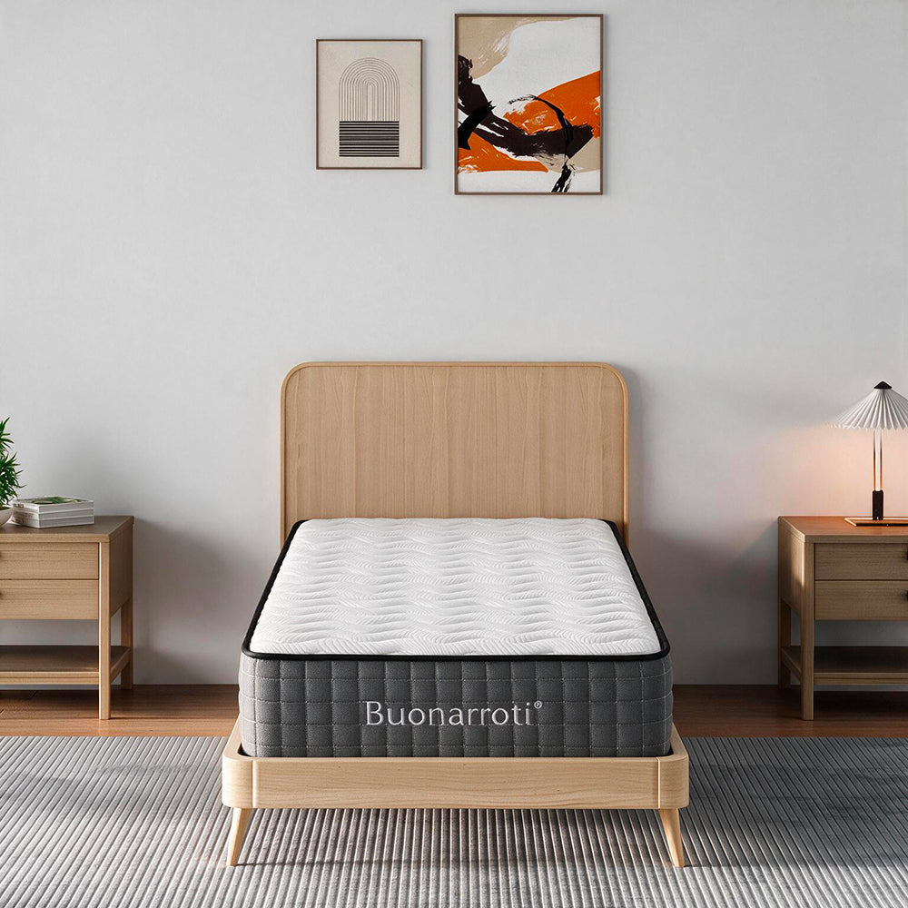 Einzelmatratze 80x190x25H cm mit Taschenfederkern und Memoryschaum - Balto