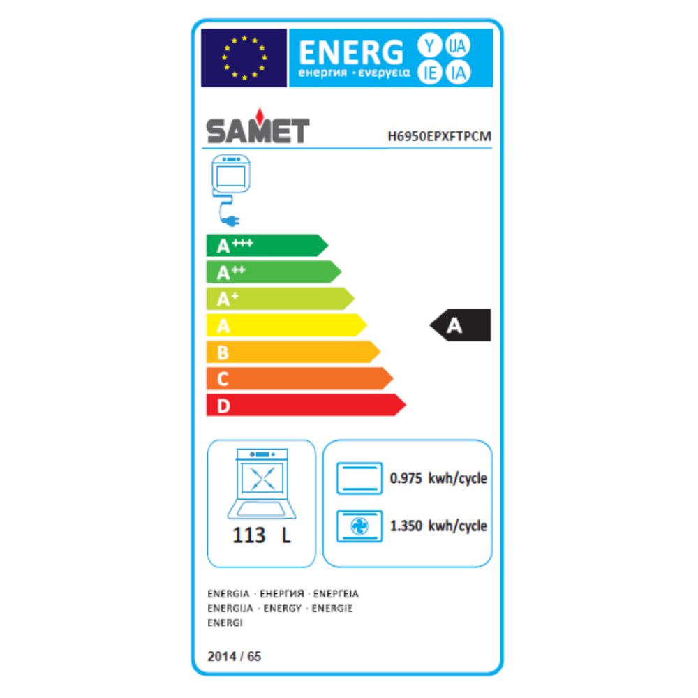 Gasherd Stromboli 90x60 cm mit Elektrobackofen und -grill Inox Energieeffizienzklasse A Samet