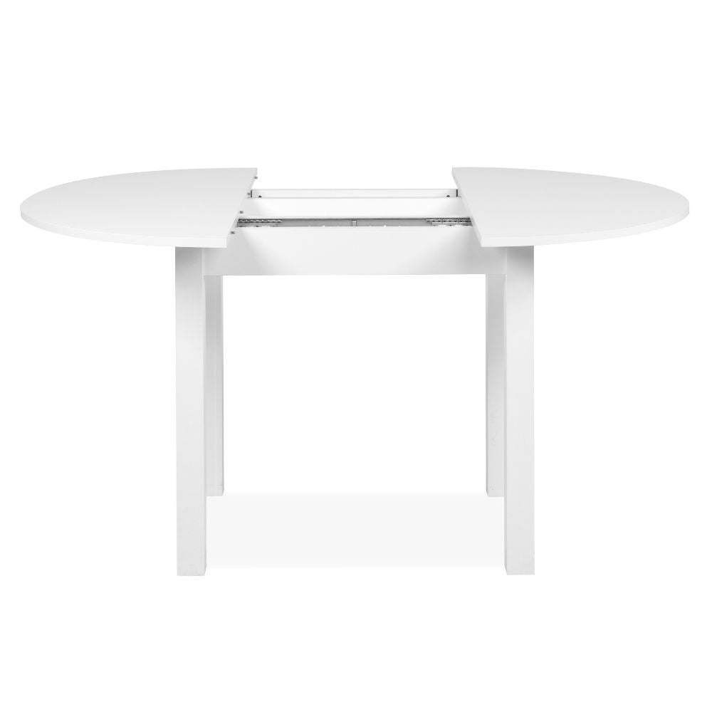 Runder ausziehbarer Tisch in Weiß 100x76H cm - Circe