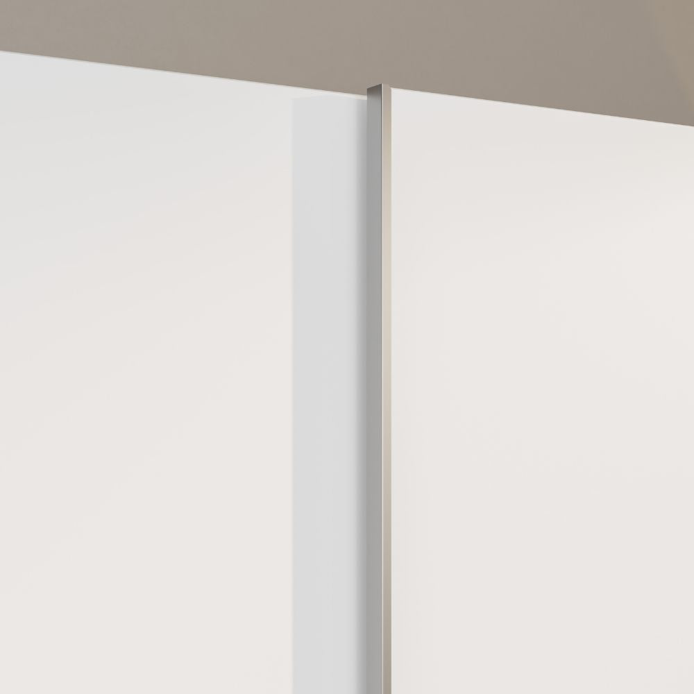 Armadio 2 ante scorrevoli 120x39x210 con ripiani e appendiabiti colore bianco Nico