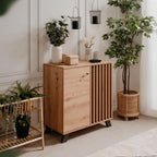 Sideboard mit 2 Türen und Einlegeböden, Farbe Eiche und Anthrazit 80x85H cm - Medan01D