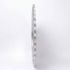 Specchio decorativo rotondo da parete 60x60 cm con cornice ad anelli concatenati silver MR741