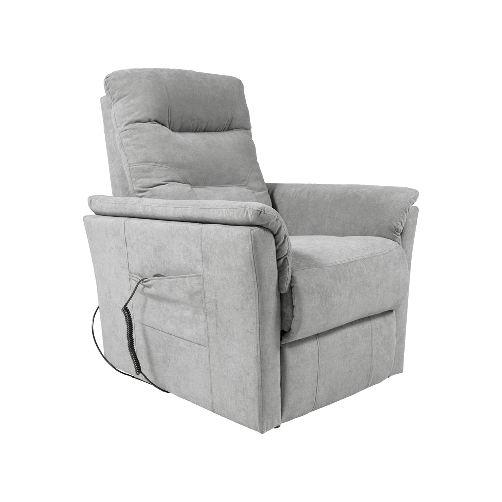 Poltrona alzapersona 2 motori con roller bar e tessuto idrorepellente grigio AlessiaLux