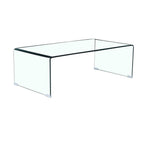 Tavolino da salotto rettangolare in vetro curvato 110x35H cm - Cedro