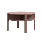 Tavolino da salotto rotondo 74 cm con ripiano inferiore colore terracotta Aura