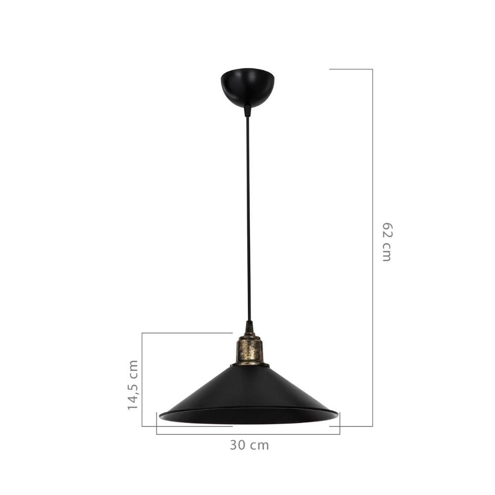 Hängeleuchte schwarz 62H cm - Bluc