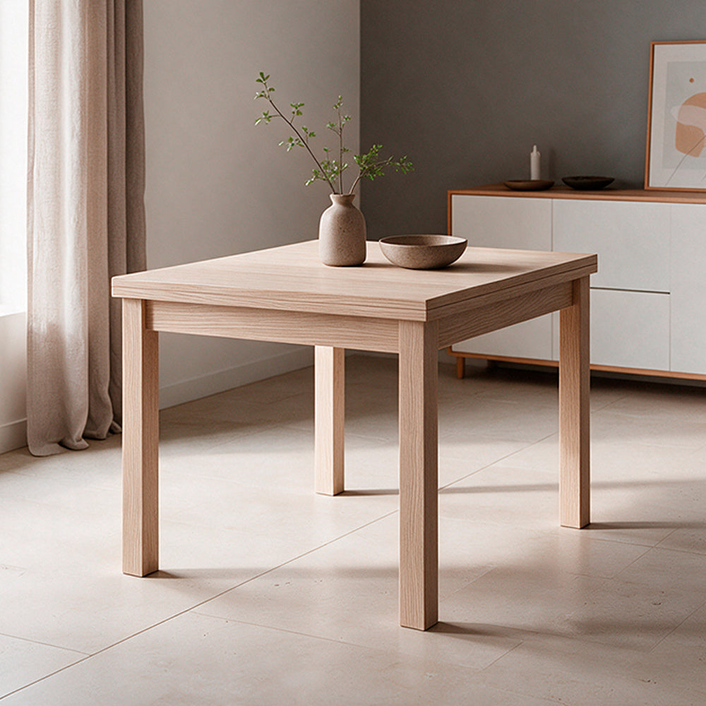 Ausziehbarer quadratischer Tisch, Ulmenholzoptik, 90x90 cm - Florenz
