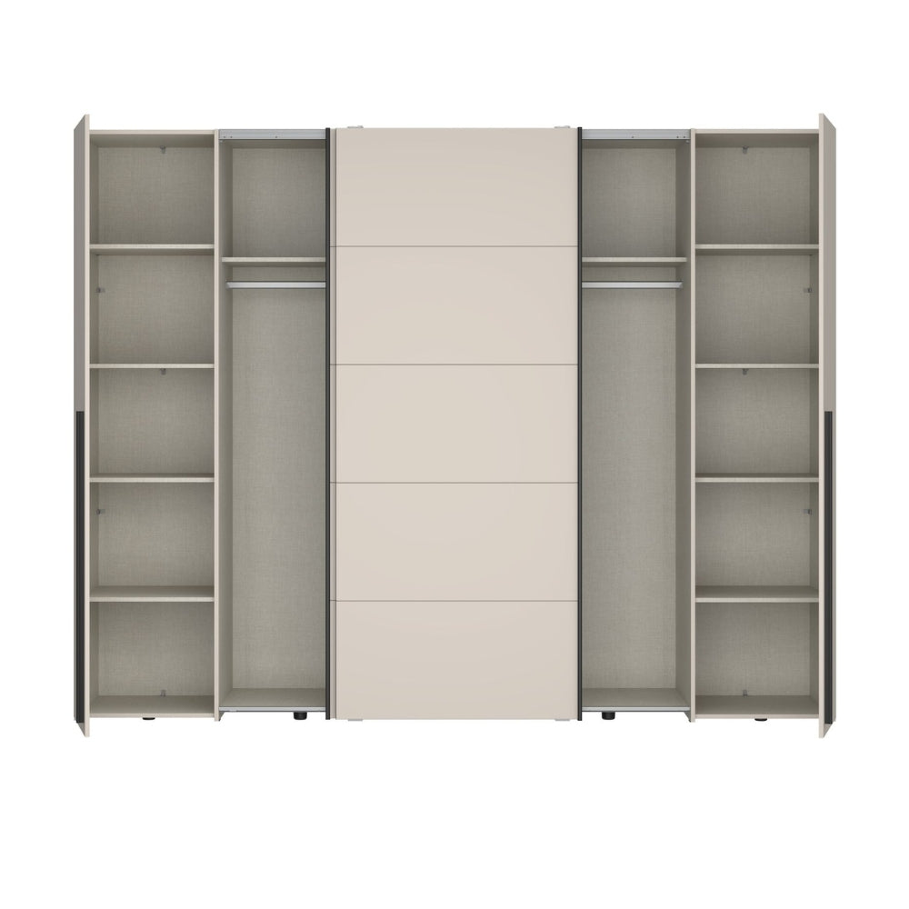 Armadio 2 ante scorrevoli e 2 battenti cashmere 270x61x210 Callia