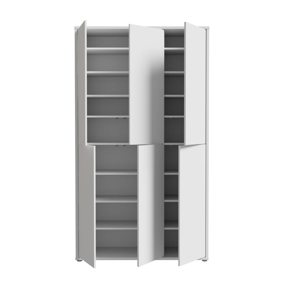 Armadio multiuso 6 ante 109x35x192 colore grigio chiaro Medea