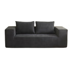 Divano sottovuoto 3 posti in tessuto grigio scuro con imbottitura in schiuma 200x100x76H Kelly