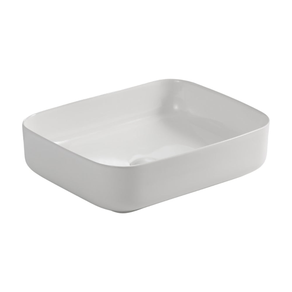 Lavabo da appoggio in ceramica senza foro miscelatore 50x39x13H Bowl9391B